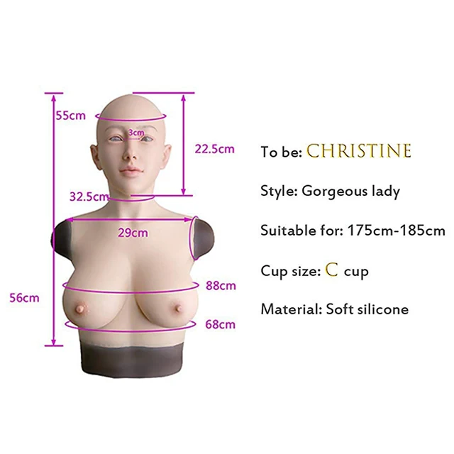 Christine with Breast Female Silicone Head Mask 4G - Image 4