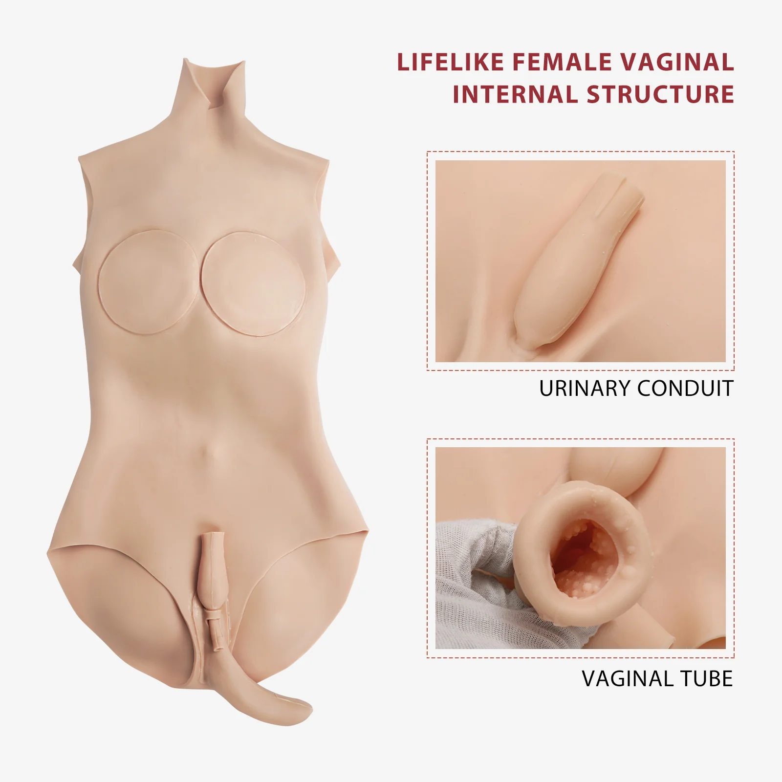 B-E Cup Swimwear Design Silicone Bodysuit with Zipper 4G - Image 4