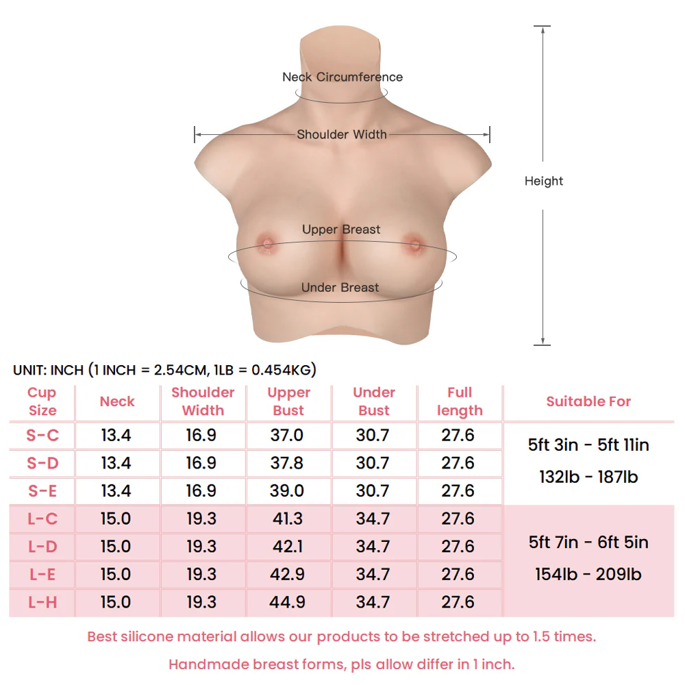 B-H CUP Realistic Silicone Breast Forms 7G - Image 3