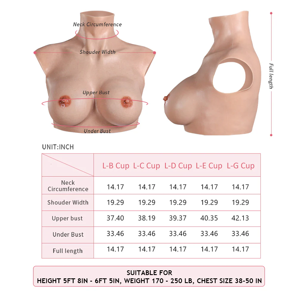 Larger Size B-G Cup Upgraded Silicone Breastplate - Image 8