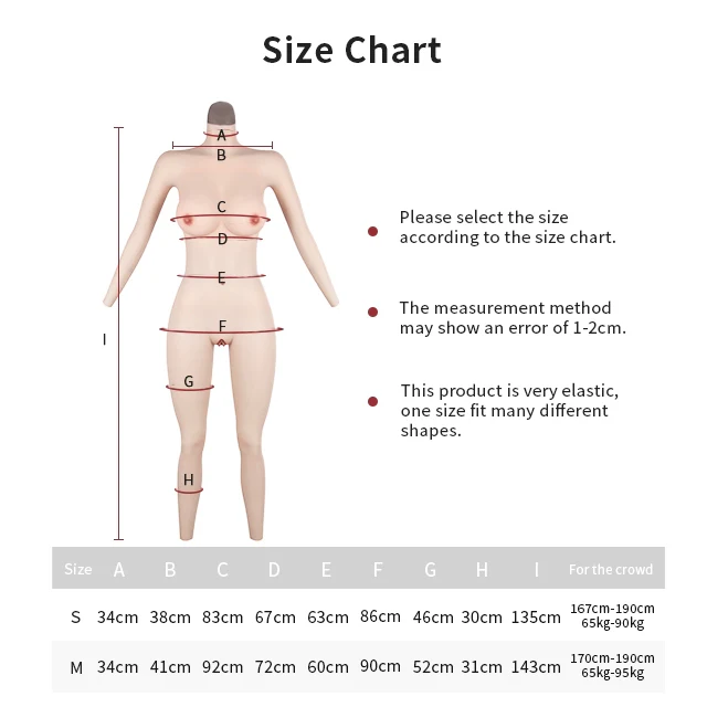 C Cup E Cup Ankle-length Silicone Bodysuit with Sleeve 2G - Image 3