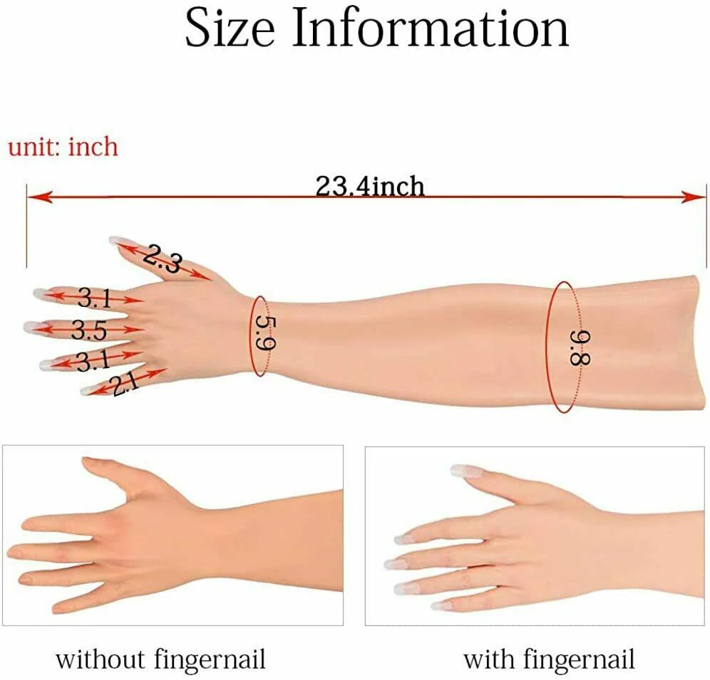 Skin Texture Silicone Gloves With Nail - Image 8