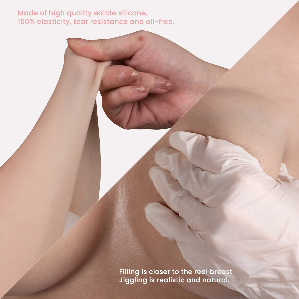 D Cup Silicone Breastplate with Mould Line Removal Enlarged Areola Back Zipper 8G - Image 6