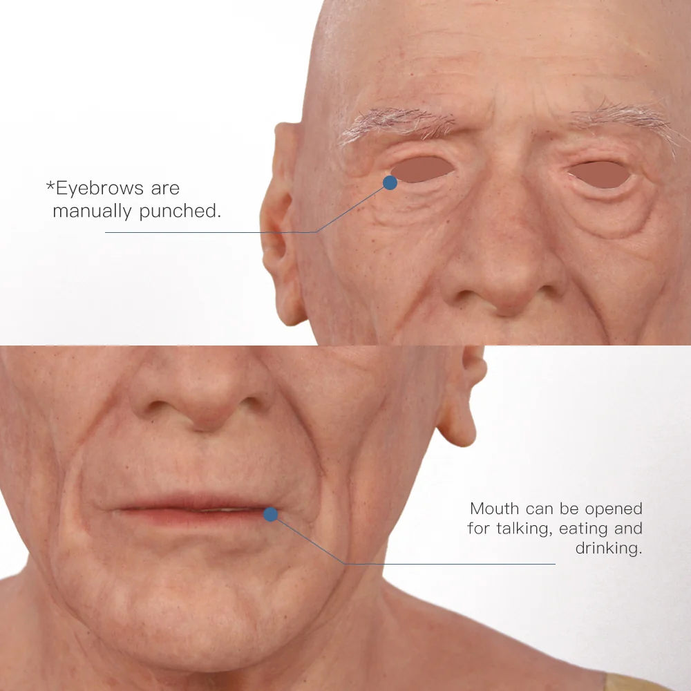 Dees Silicone Old Man Head Mask - Image 5