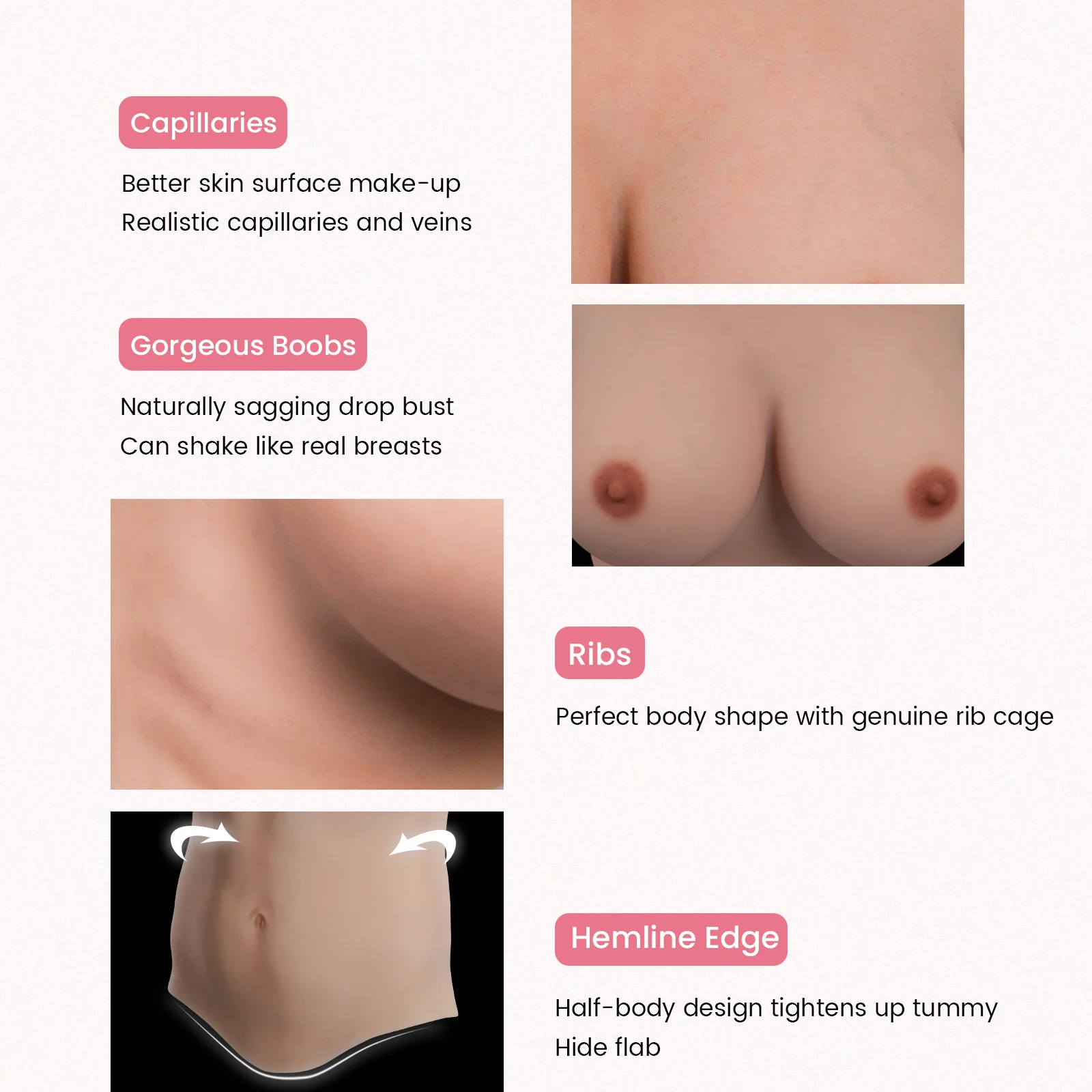 C-E Cup Waffle Inside Long Breast Forms 8G - Image 5