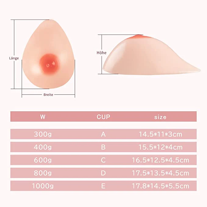 One Pair Adhesive Sticky Silicone Breast Forms for Mastectomy - Image 6