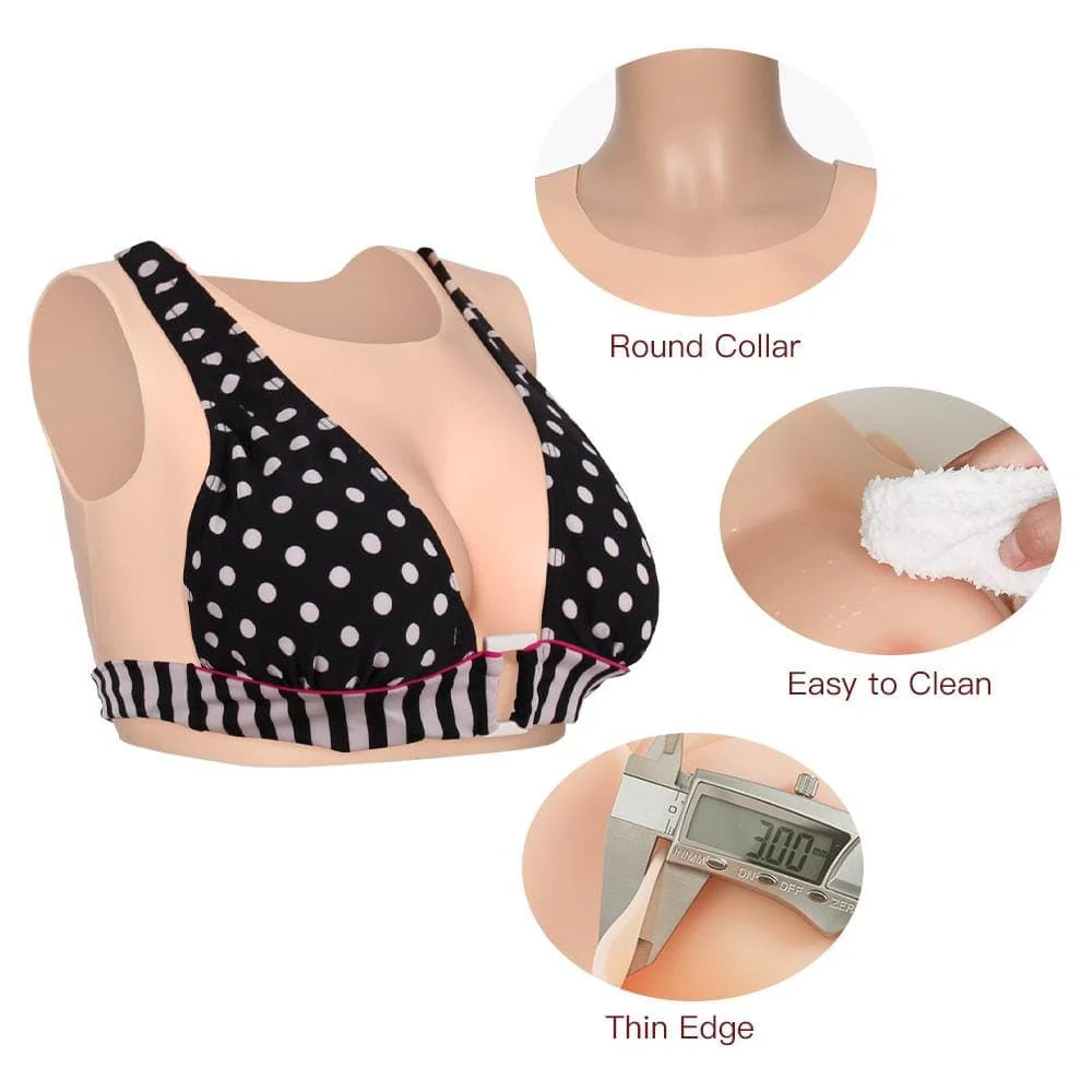 C-F Cup Round Collar Breastplate Silk Cotton Filler 1G - Image 5