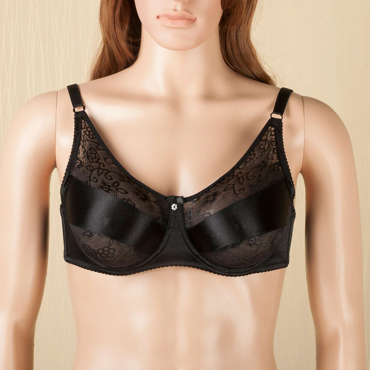 Teardrop Shaped Silicone Breast Forms with Black Pocket Bra - Image 3