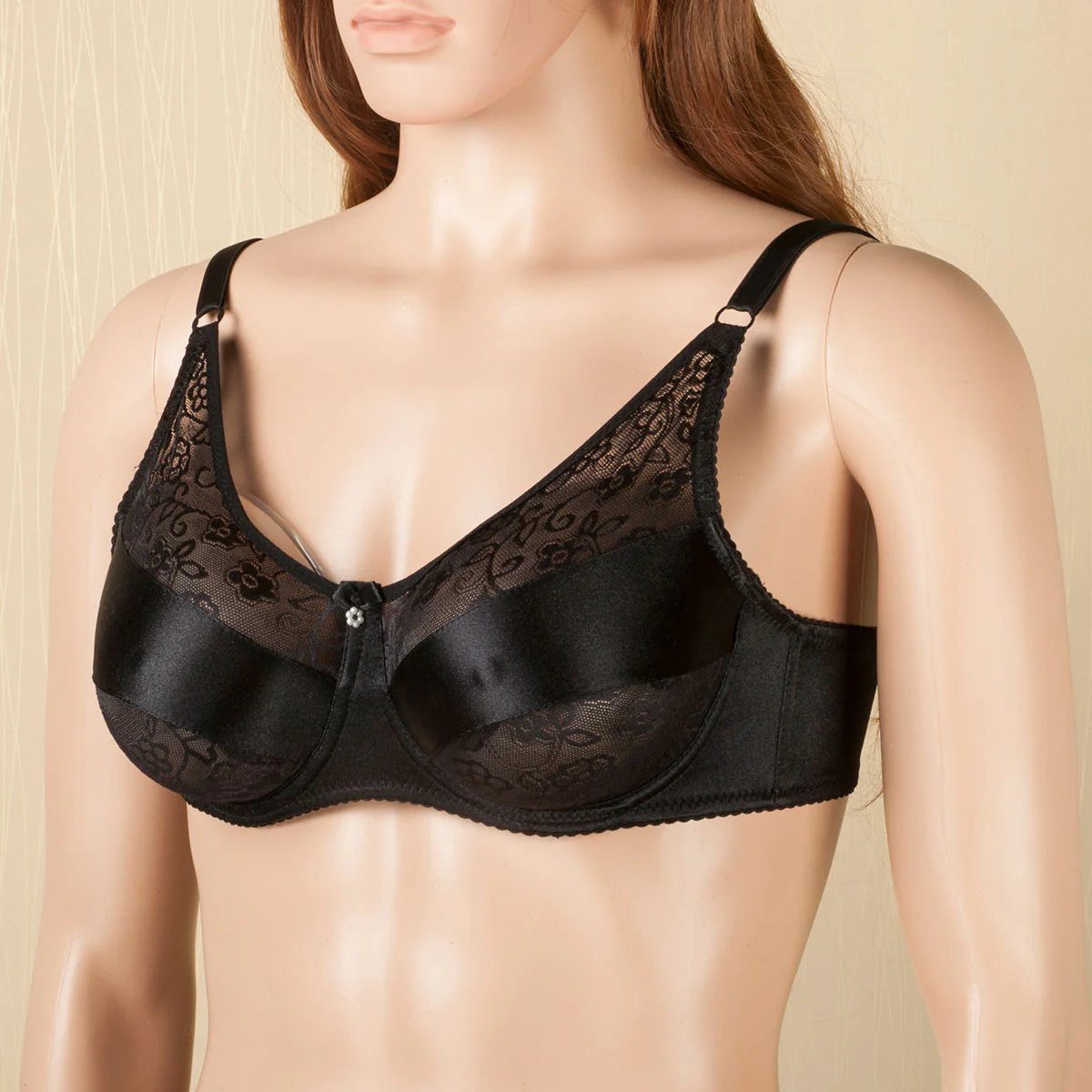Teardrop Shaped Silicone Breast Forms with Black Pocket Bra - Image 4