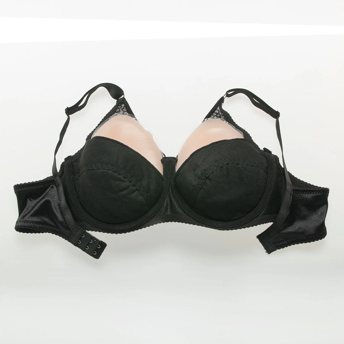 Teardrop Shaped Silicone Breast Forms with Black Pocket Bra - Image 8